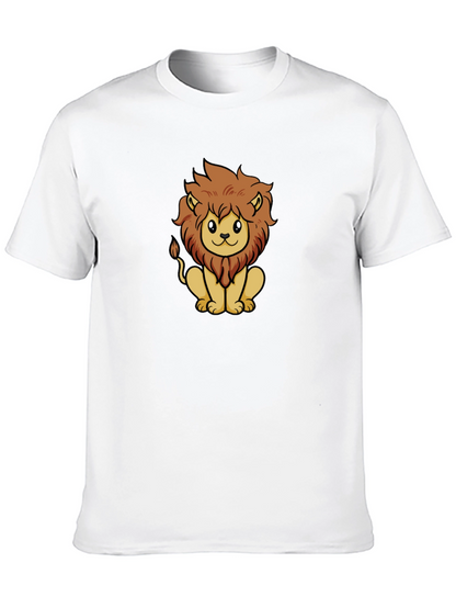 Cute Lion Graphic Tee - Unisex Black T-Shirt