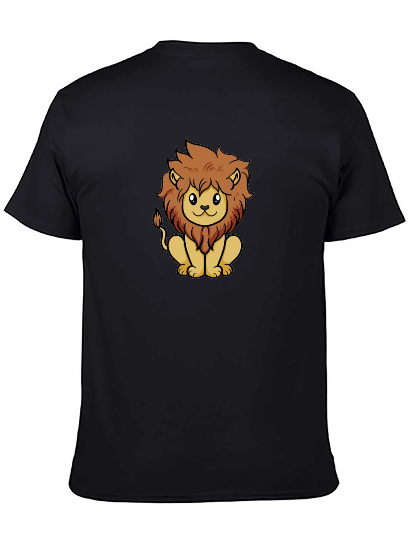 Cute Lion Graphic Tee - Unisex Black T-Shirt