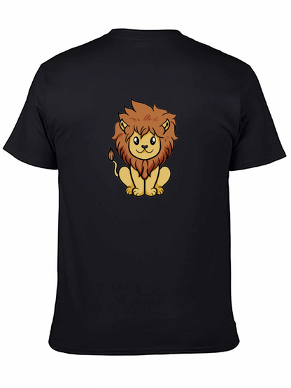 Cute Lion Graphic Tee - Unisex Black T-Shirt