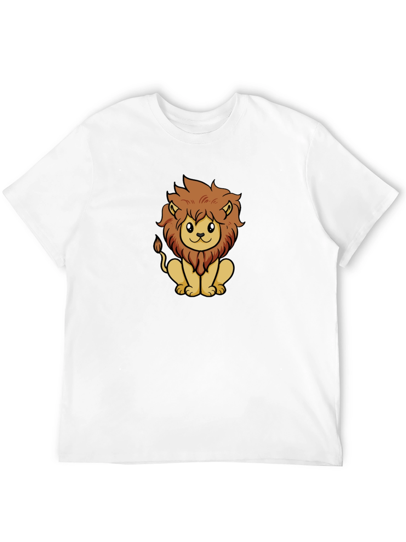 Cute Lion Graphic Tee - Unisex Black T-Shirt