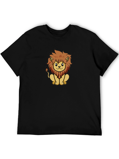Cute Lion Graphic Tee - Unisex Black T-Shirt