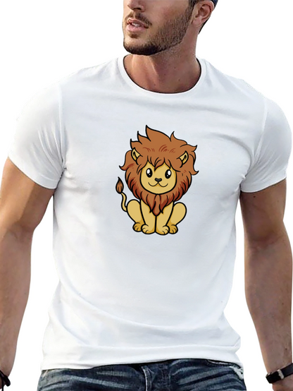 Cute Lion Graphic Tee - Unisex Black T-Shirt