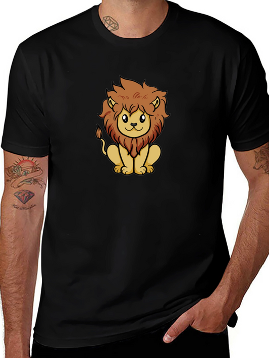 Cute Lion Graphic Tee - Unisex Black T-Shirt