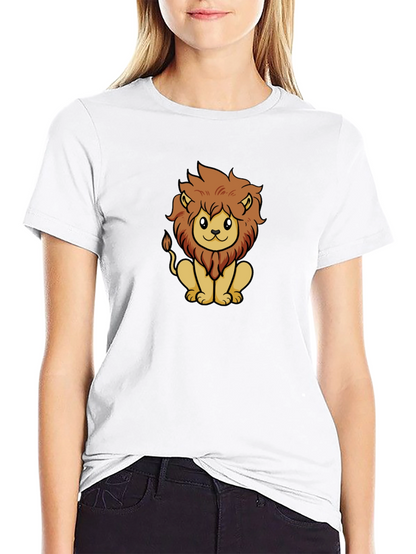 Cute Lion Graphic Tee - Unisex Black T-Shirt