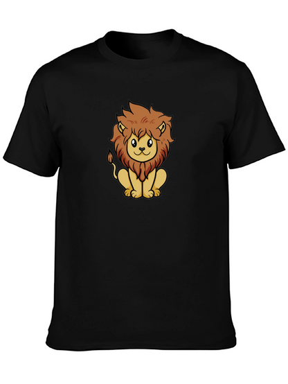 Cute Lion Graphic Tee - Unisex Black T-Shirt