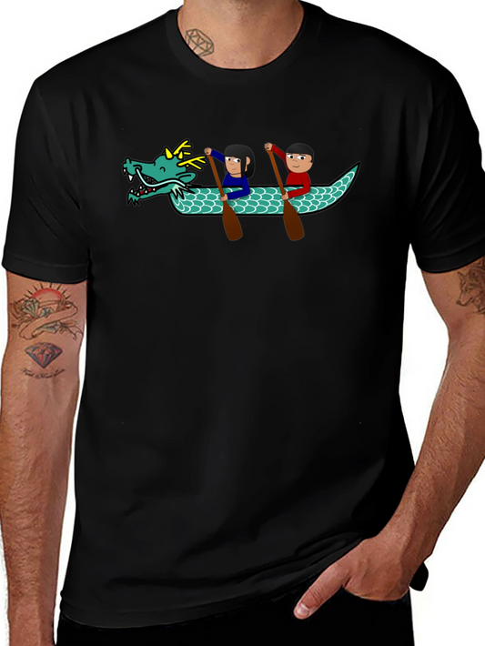 Dragon Boat Cartoon Graphic T-Shirt