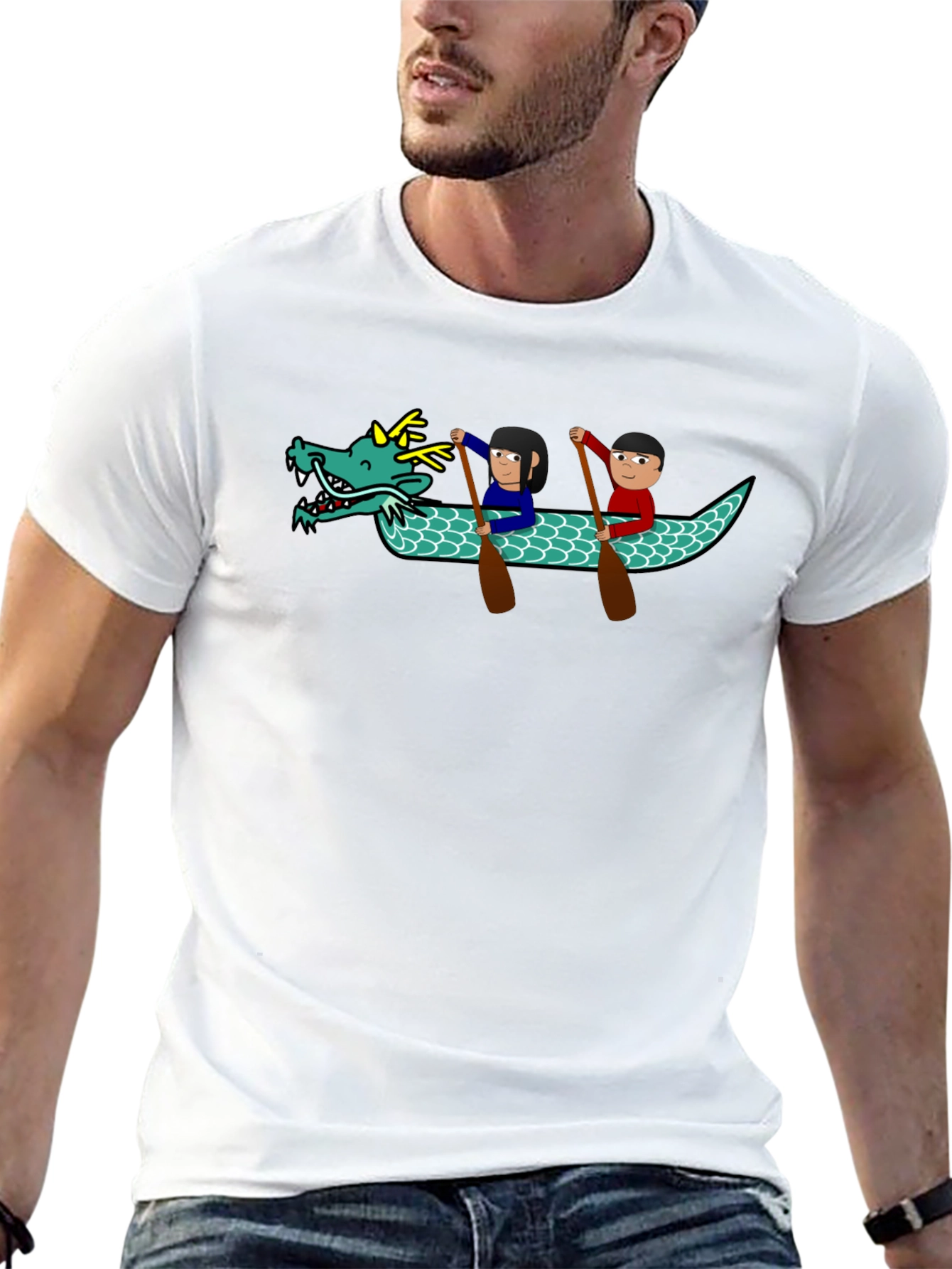 Dragon Boat Cartoon Graphic T-Shirt