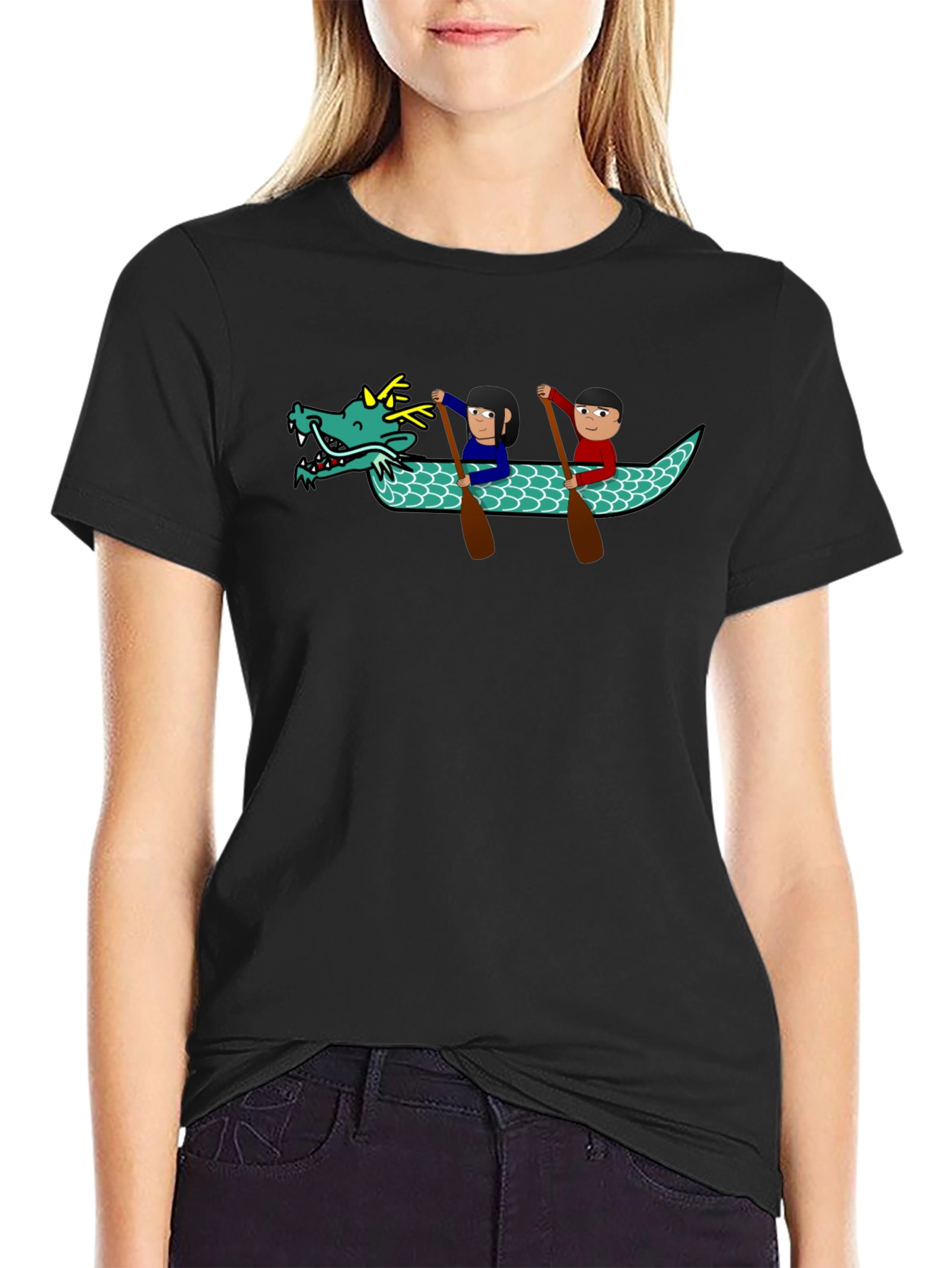 Dragon Boat Cartoon Graphic T-Shirt