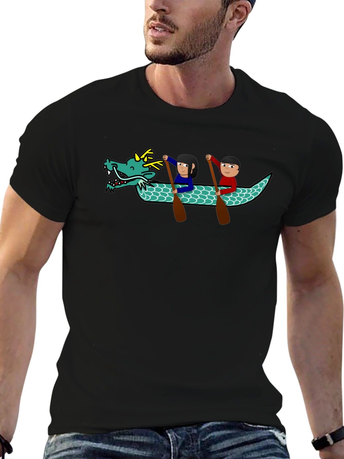 Dragon Boat Cartoon Graphic T-Shirt
