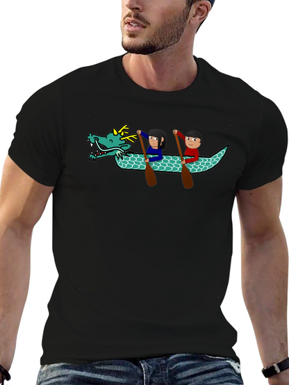 Dragon Boat Cartoon Graphic T-Shirt