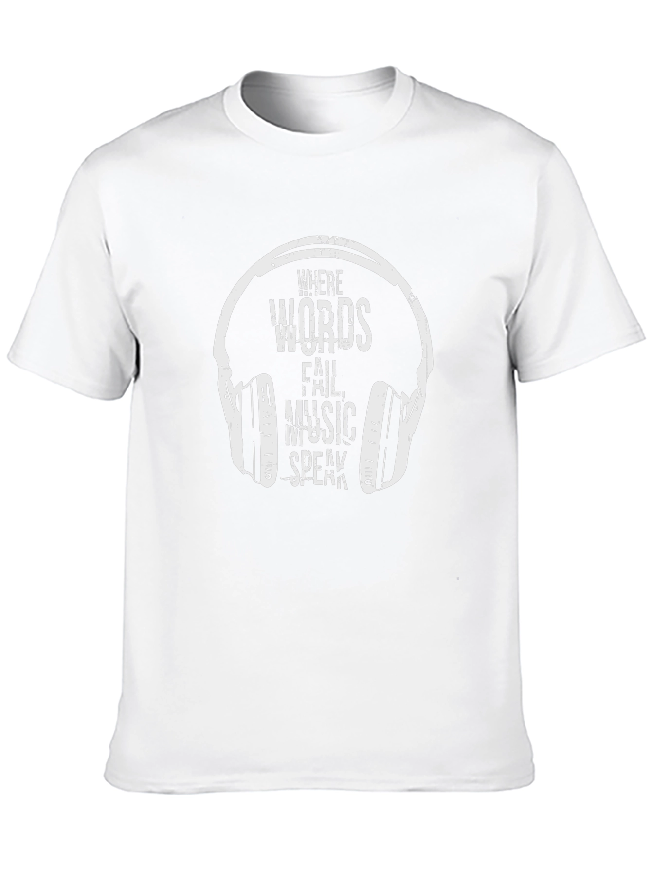 Music Speaks Graphic Tee - Black Cotton T-Shirt