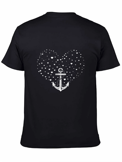 Anchor Heart Graphic Tee - Black