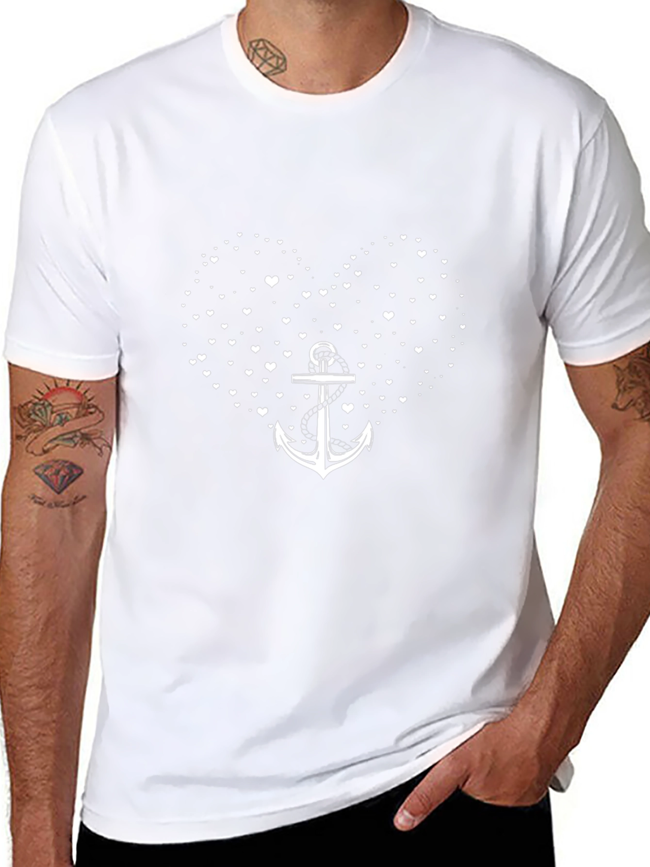 Anchor Heart Graphic Tee - Black