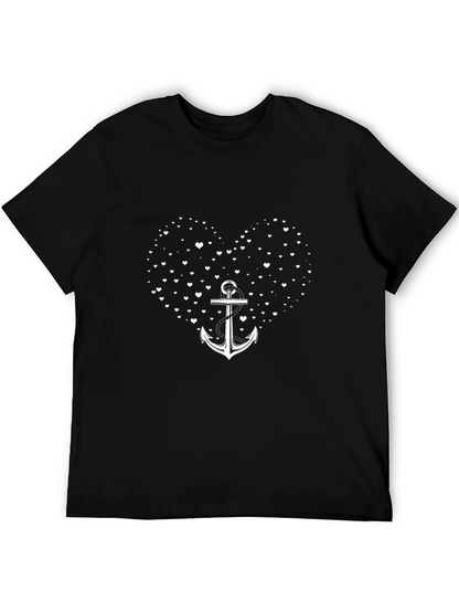 Anchor Heart Graphic Tee - Black