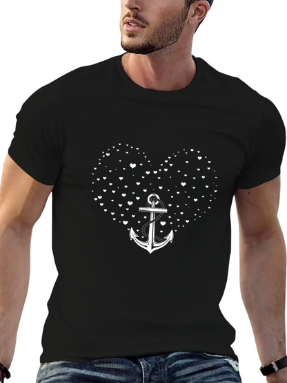 Anchor Heart Graphic Tee - Black