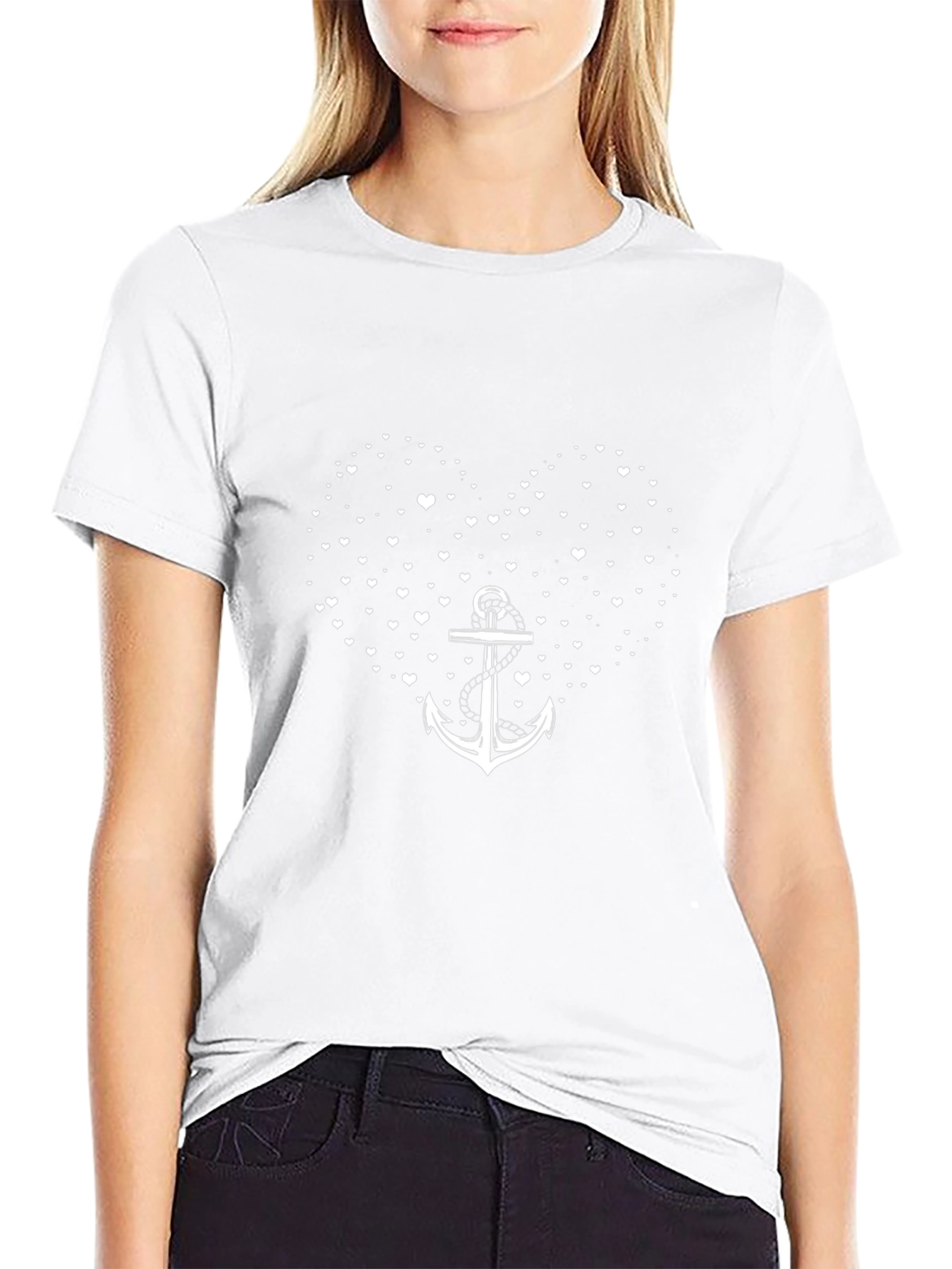 Anchor Heart Graphic Tee - Black