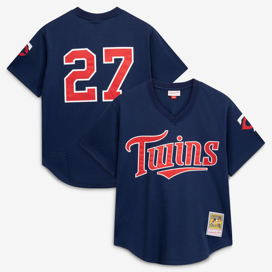 David Ortiz Minnesota Twins Mitchell &amp;amp; Ness 2002 Cooperstown Collection Mesh Batting Practice Jersey - Navy