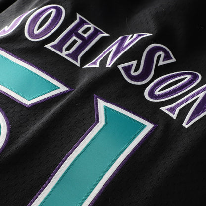 Randy Johnson Arizona Diamondbacks Mitchell &amp;amp; Ness Cooperstown Collection Mesh Batting Practice Button-Up Jersey - Black