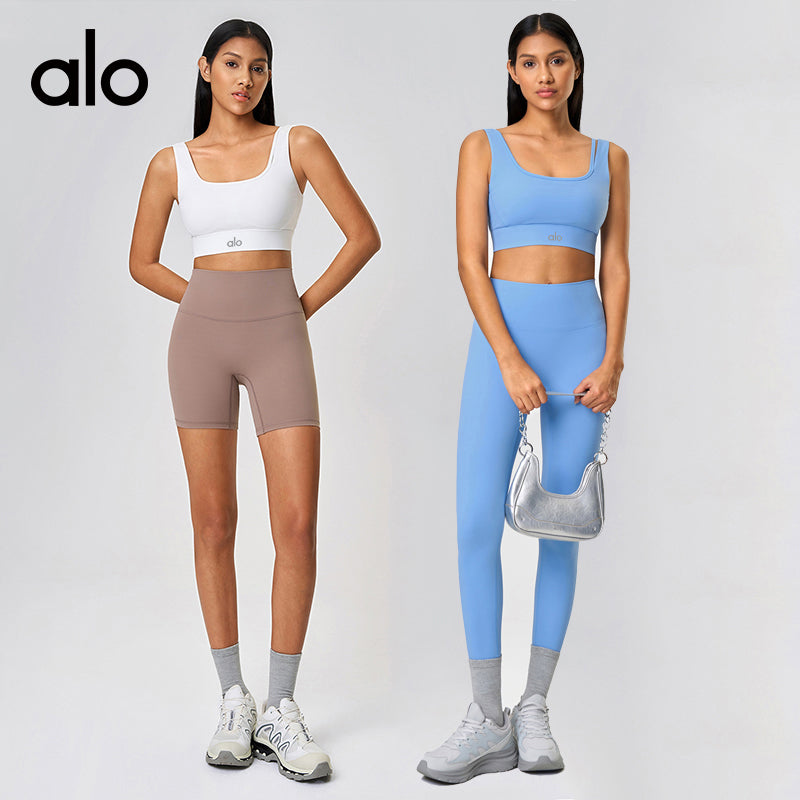 Aloyoga High-Intensity Fitness Sports Bra for Women with Semi-Fixed Cups and Back Buckles for Yoga