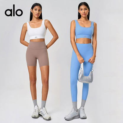 Aloyoga High-Intensity Fitness Sports Bra for Women with Semi-Fixed Cups and Back Buckles for Yoga