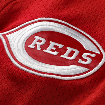 Deion Sanders Cincinnati Reds Mitchell &amp;amp; Ness Cooperstown Mesh Batting Practice Button-Up Jersey - Red