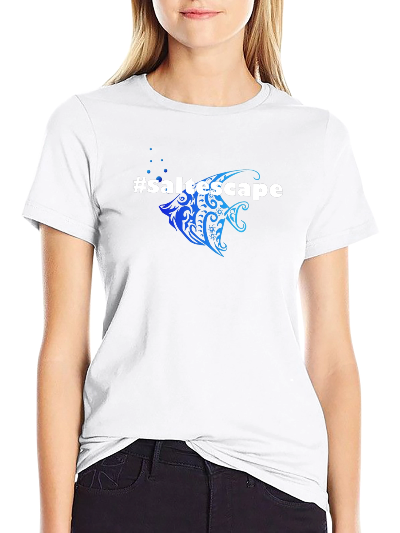 Saltescape Fish Graphic Black T-Shirt