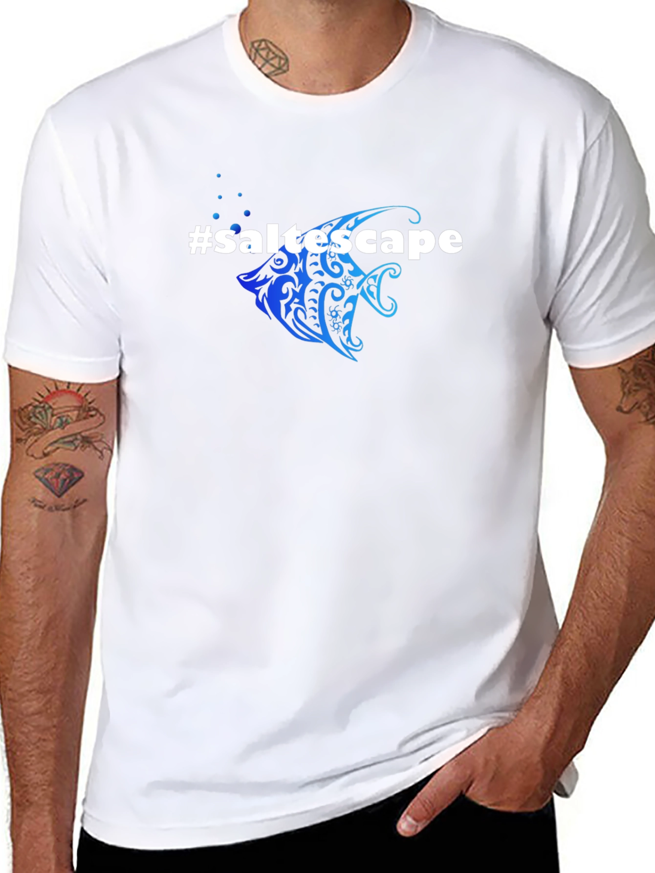 Saltescape Fish Graphic Black T-Shirt