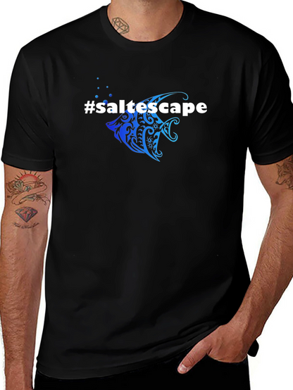 Saltescape Fish Graphic Black T-Shirt