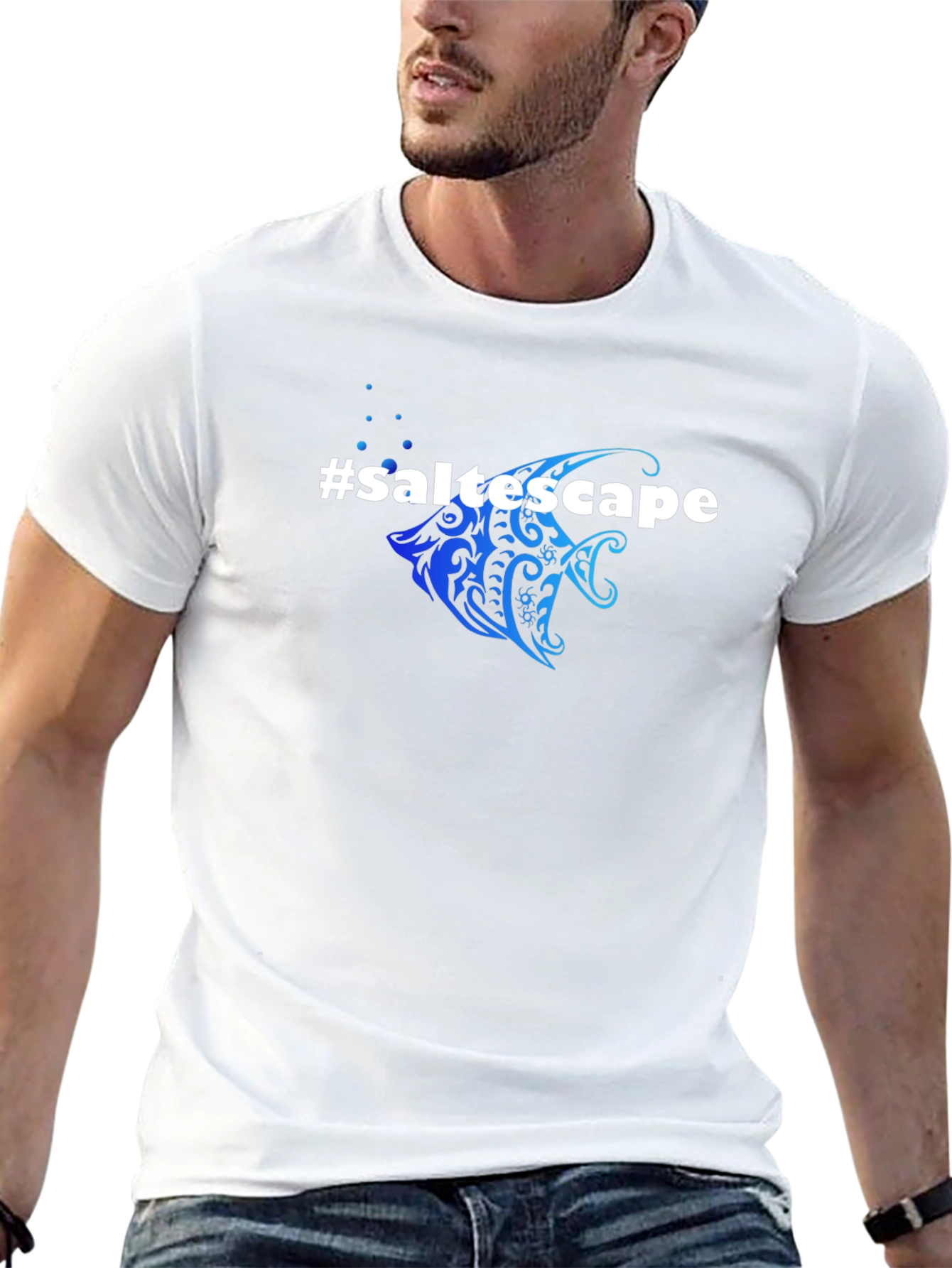 Saltescape Fish Graphic Black T-Shirt
