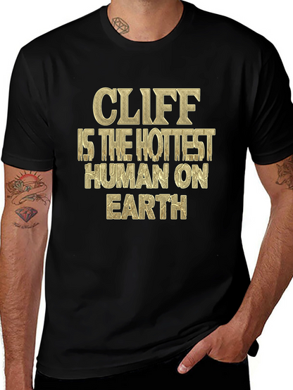 Cliff Hottest Human T-Shirt - Black Graphic Tee