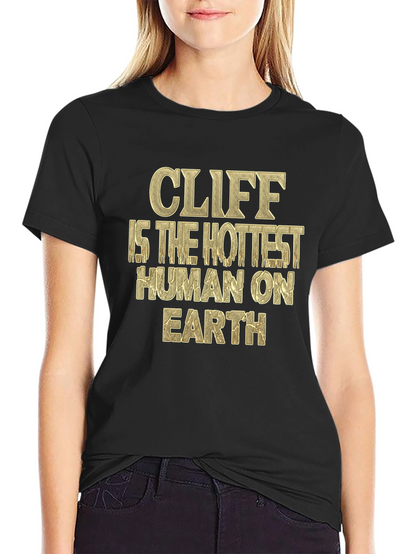 Cliff Hottest Human T-Shirt - Black Graphic Tee