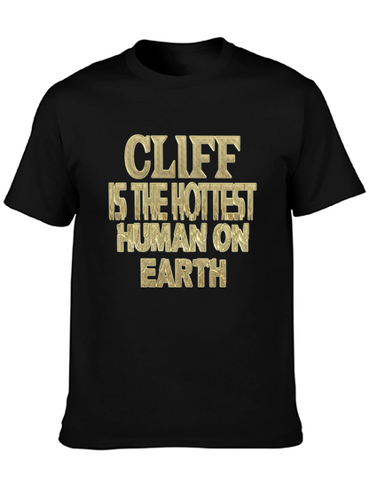 Cliff Hottest Human T-Shirt - Black Graphic Tee