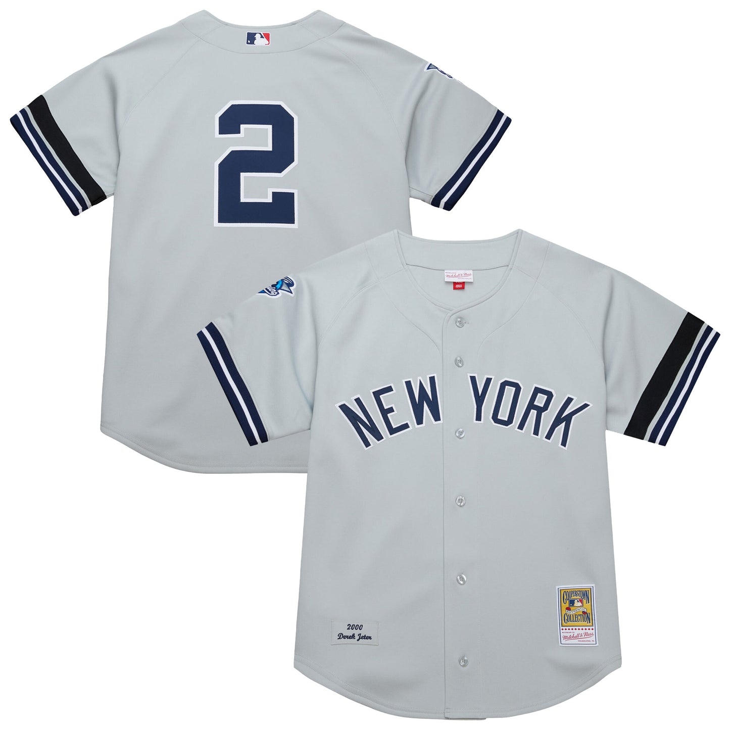 Derek Jeter New York Yankees Mitchell &amp;amp; Ness Cooperstown Collection 2000 World Series Authentic Jersey - Gray