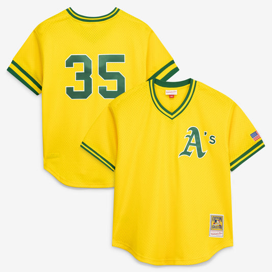 Rickey Henderson Athletics Mitchell &amp;amp; Ness Authentic Batting Practice Jersey - Yellow
