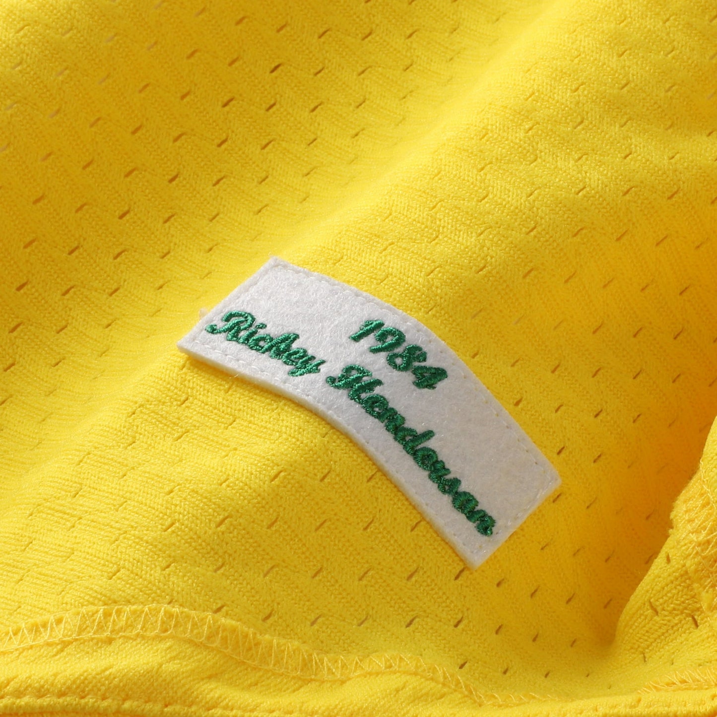 Rickey Henderson Athletics Mitchell &amp;amp; Ness Authentic Batting Practice Jersey - Yellow