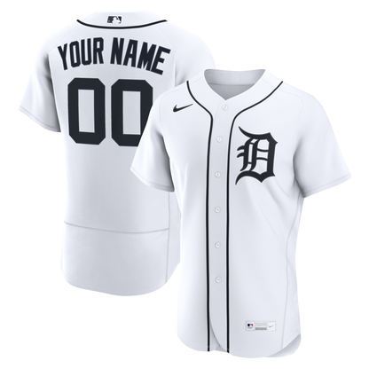 Detroit Tigers Nike Home Authentic Custom Jersey - White