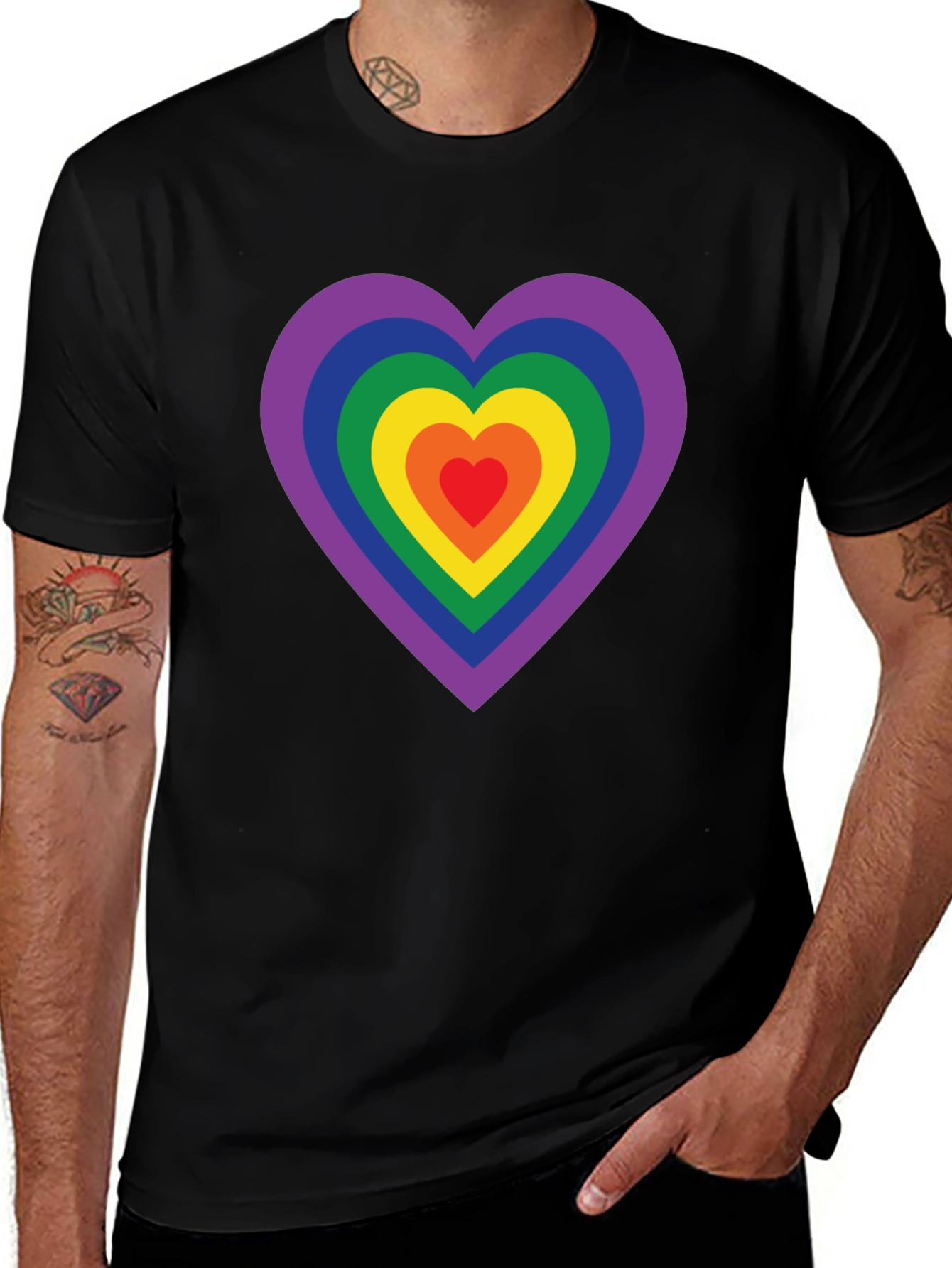 Rainbow Heart Graphic Tee - Pride Shirt