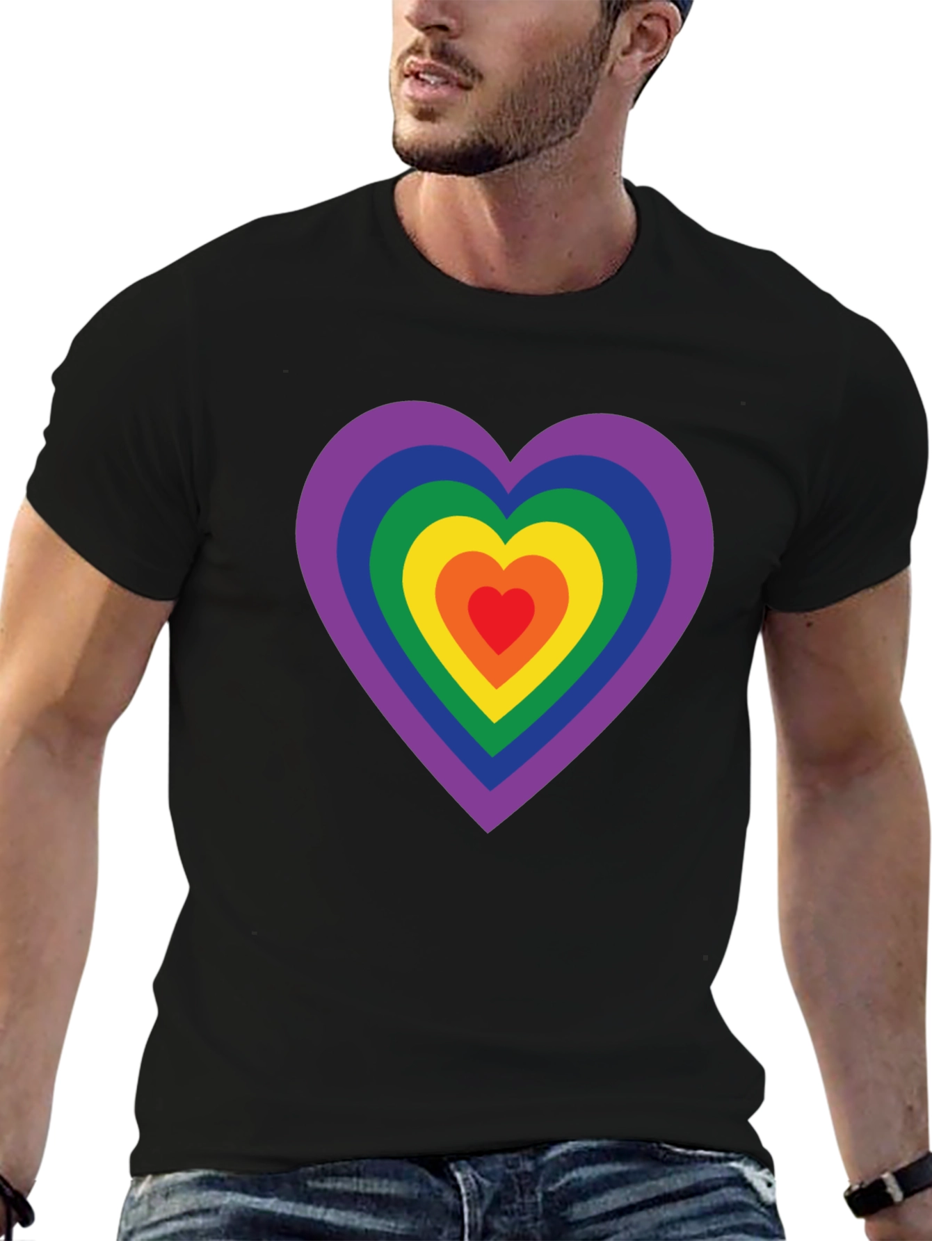Rainbow Heart Graphic Tee - Pride Shirt