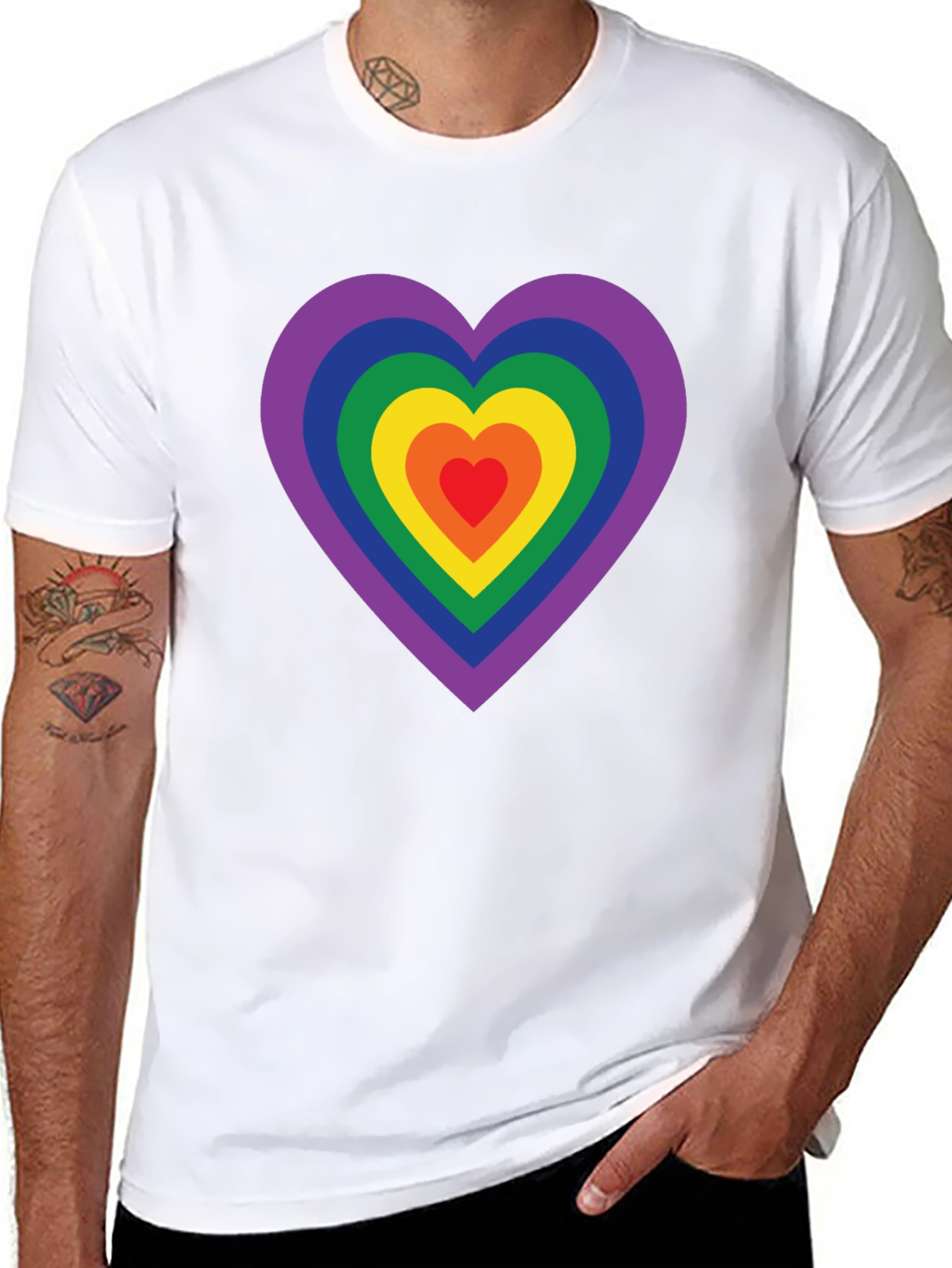 Rainbow Heart Graphic Tee - Pride Shirt