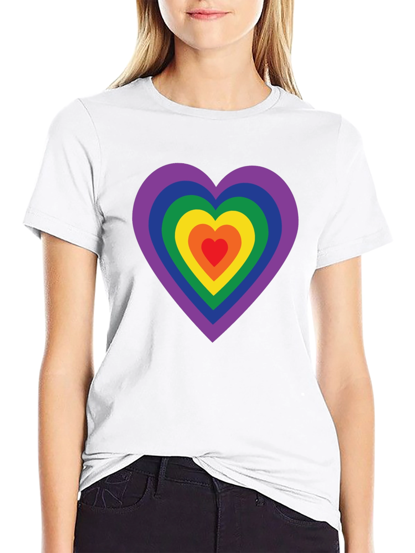 Rainbow Heart Graphic Tee - Pride Shirt