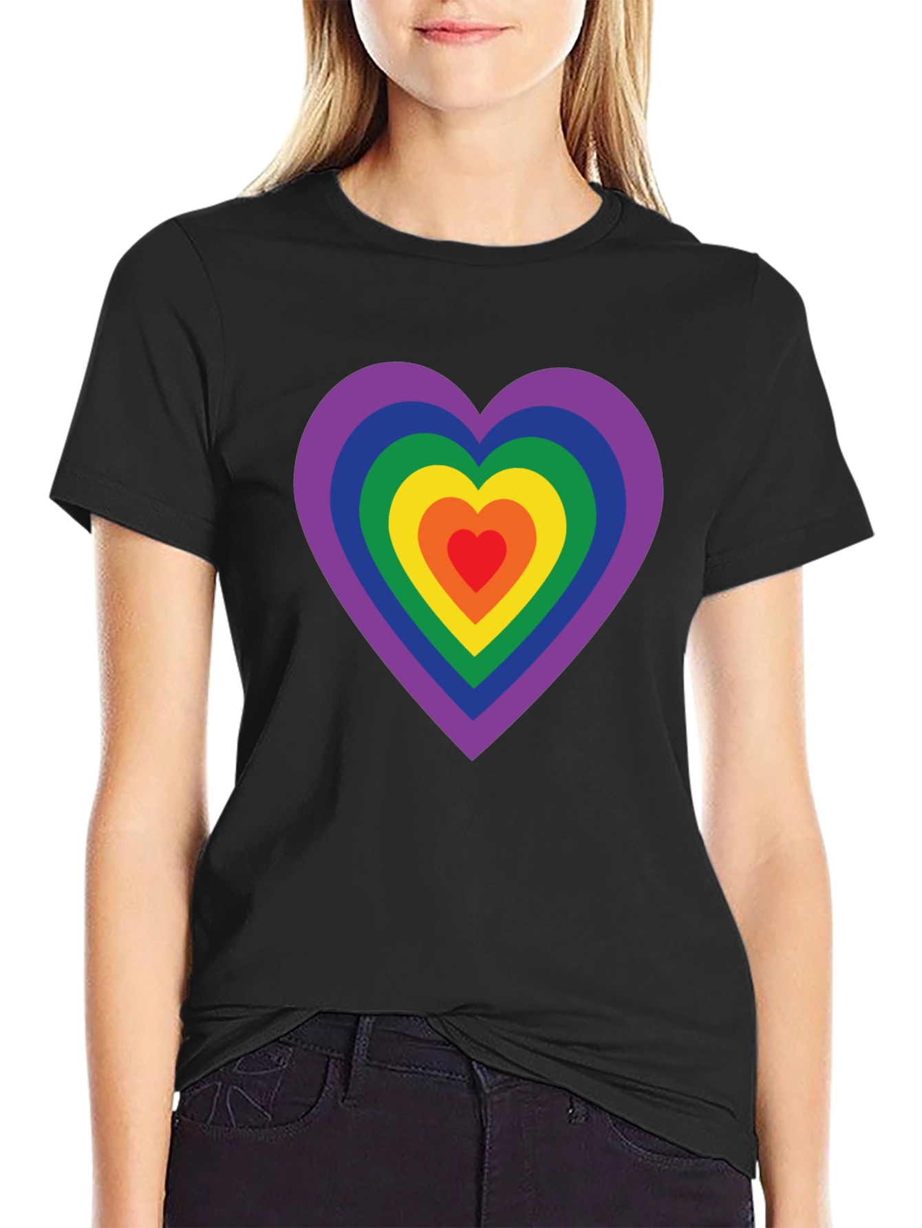 Rainbow Heart Graphic Tee - Pride Shirt