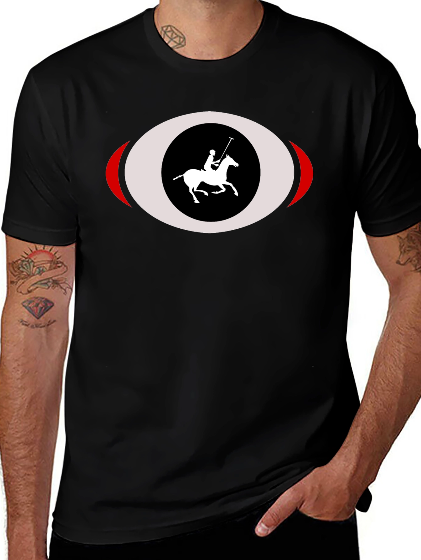 Black Polo Rider T-Shirt