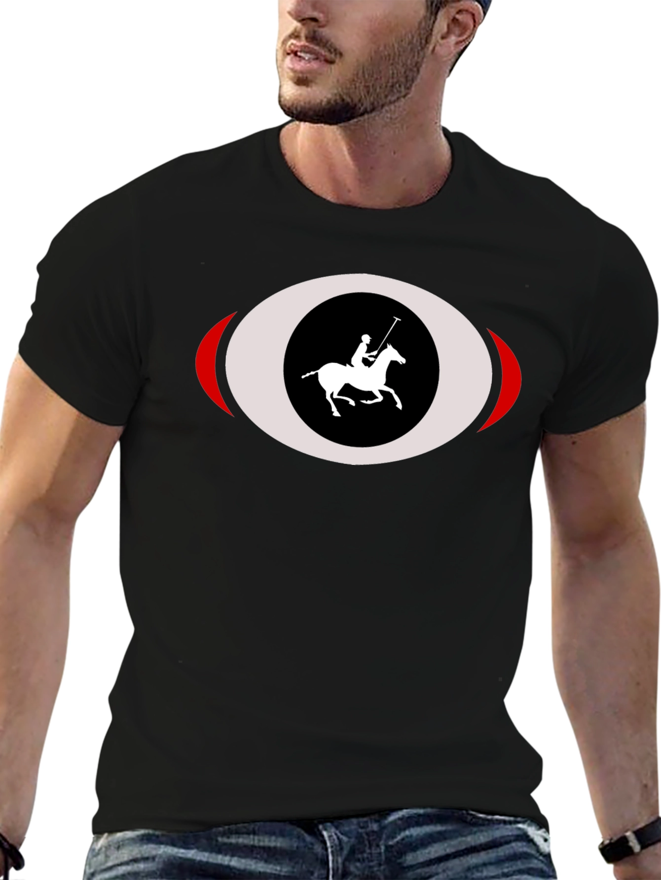 Black Polo Rider T-Shirt