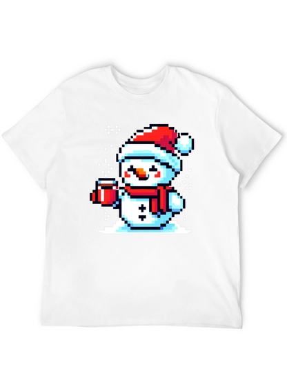 Pixel Snowman T-Shirt - Festive Holiday Style