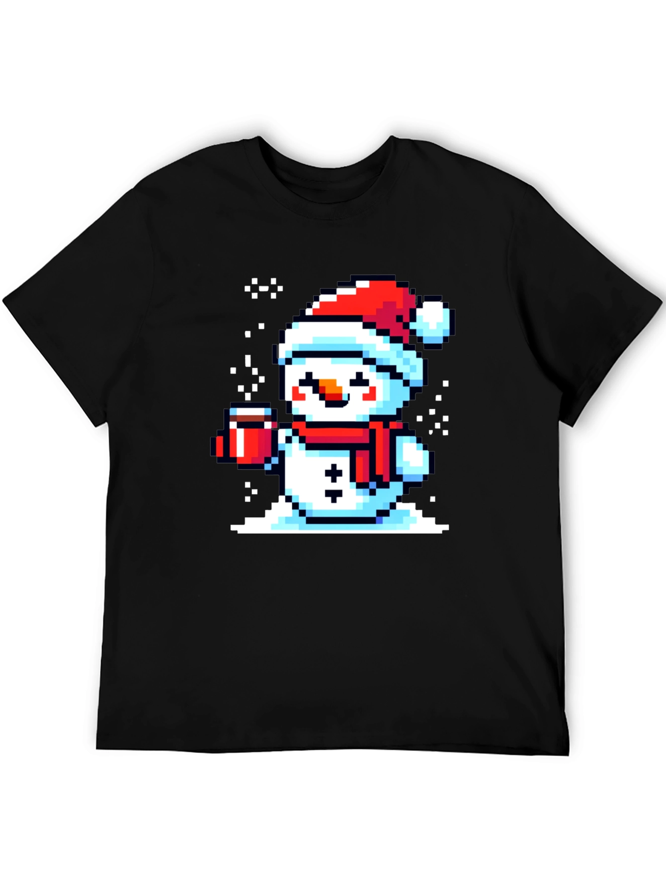 Pixel Snowman T-Shirt - Festive Holiday Style