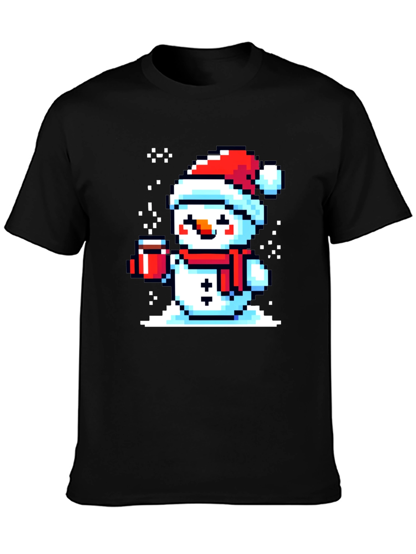 Pixel Snowman T-Shirt - Festive Holiday Style