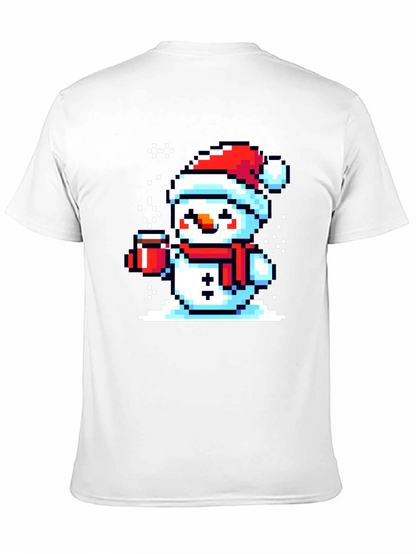 Pixel Snowman T-Shirt - Festive Holiday Style