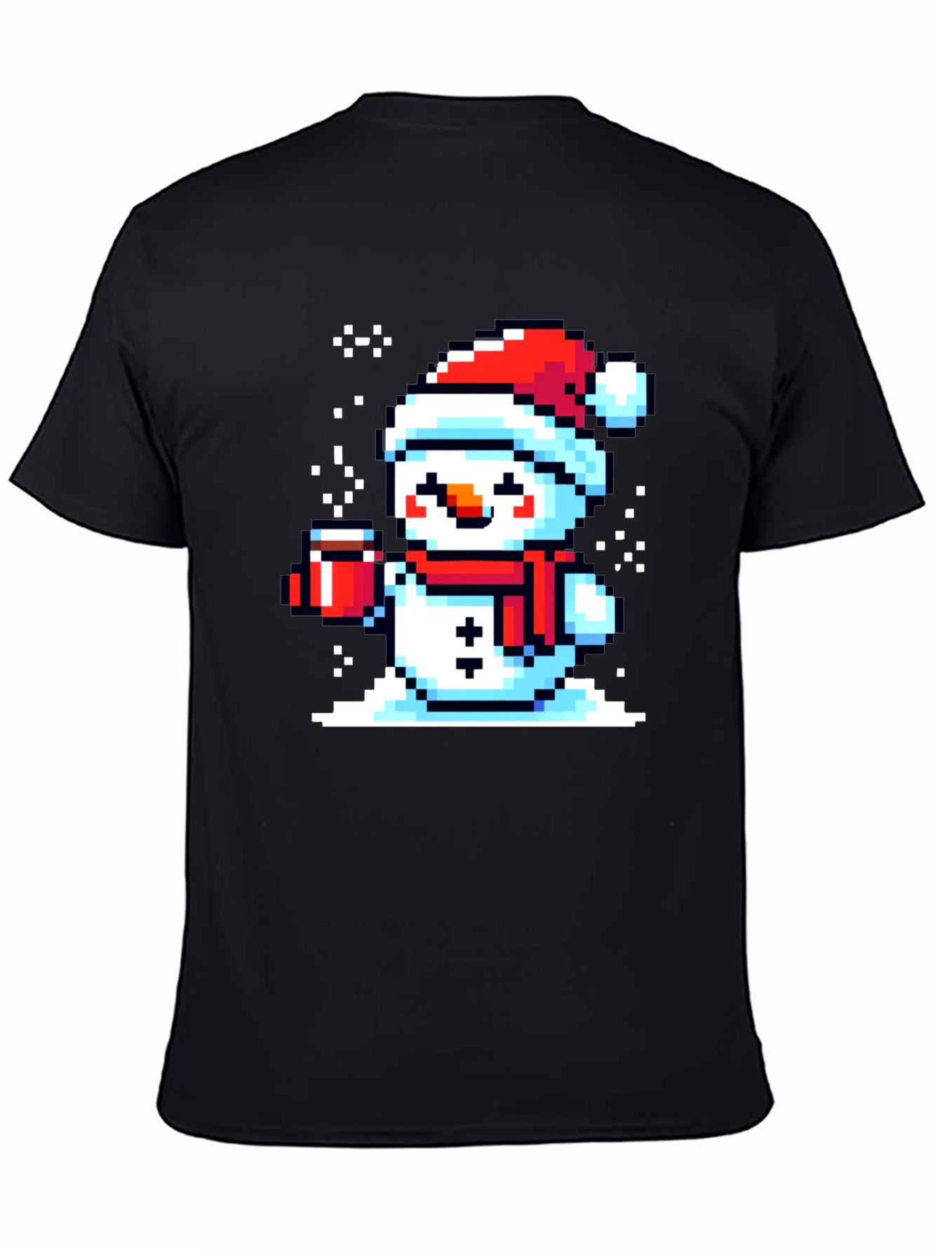 Pixel Snowman T-Shirt - Festive Holiday Style