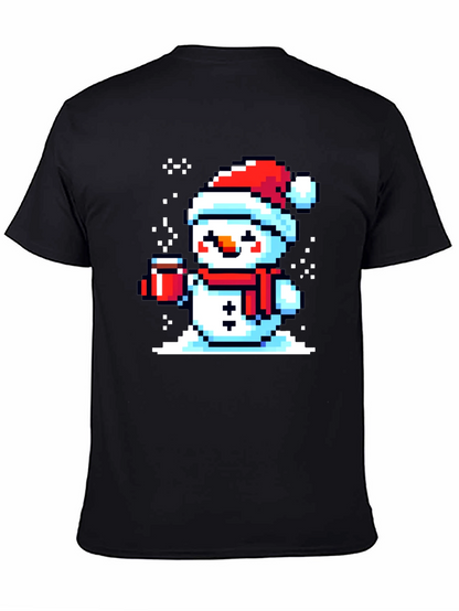 Pixel Snowman T-Shirt - Festive Holiday Style