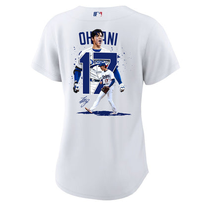 Shohei Ohtani 17 Los Angeles Dodgers Signed Number 2023 Home Women Jersey - White